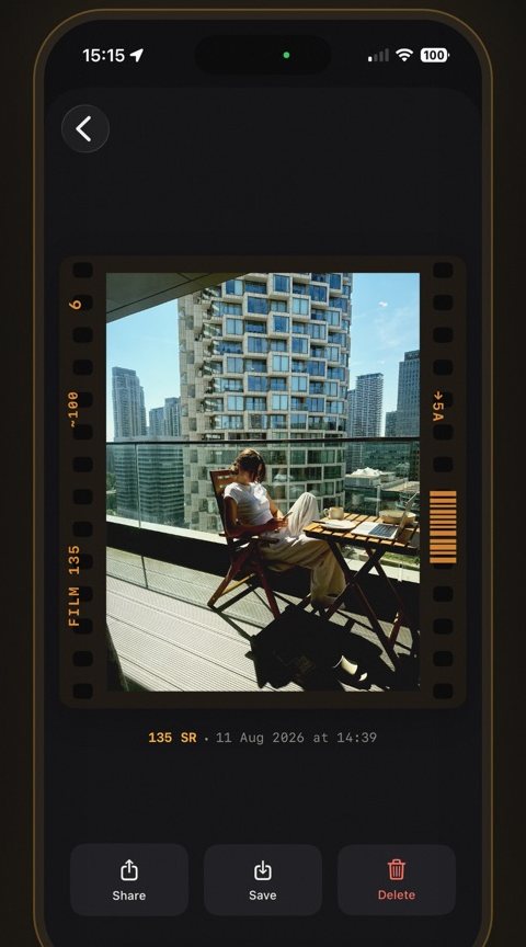 A developed shot framed like a negative